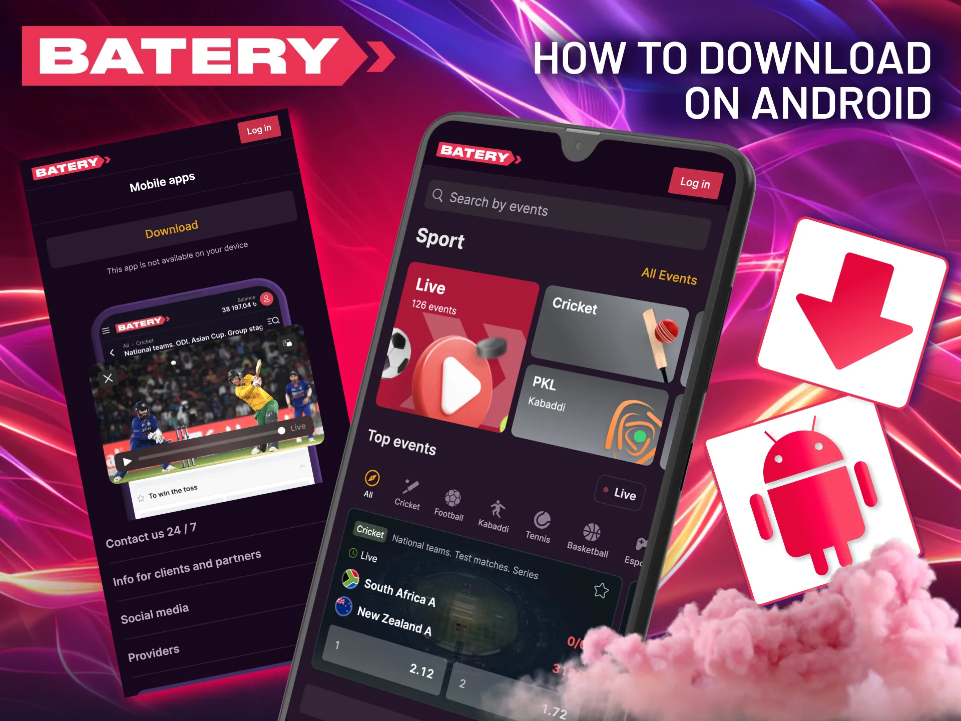 Download Batery APK and install via phone settings.