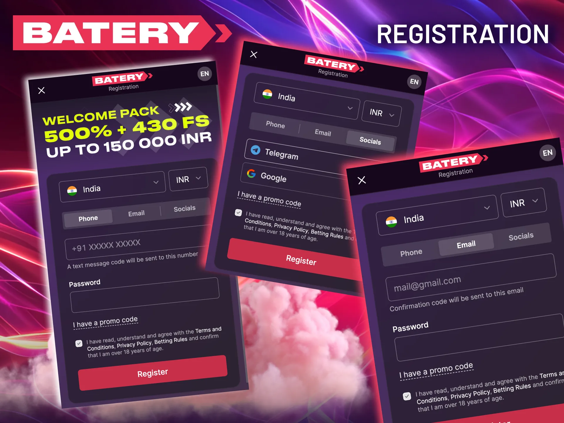 Register at Batery to unlock full betting and casino access.